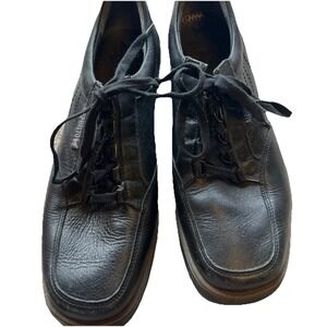 mephisto womens oxford Leather‎ Lace Up Black 8.5 Wedge Comfort Walking Quality